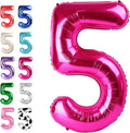 Hot Pink 40 Inch Large Number 5 Birthday Balloon, Five 5th 15 25 35 50 55 by Upgesy
