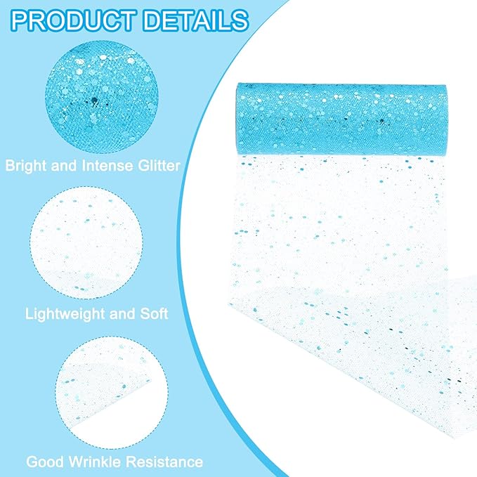 PATIKIL Tulle Fabric Rolls, 6 Inch by 10 Yards Fabric Spool Tulle Sparkling - Image 3