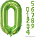 40 Inch Green Large Number Balloons Set 0-9, Self Inflate Foil Number 0 Helium by Lingqiang
