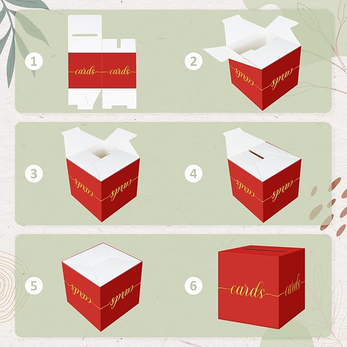QIKSION Red Graduation Card Box, Wedding Reception, Baby Shower - Image 7