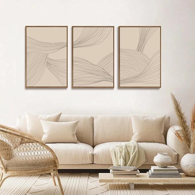 myusuar 3 Piece Large Modern Abstract Canvas Framed Wall Art - Image 4