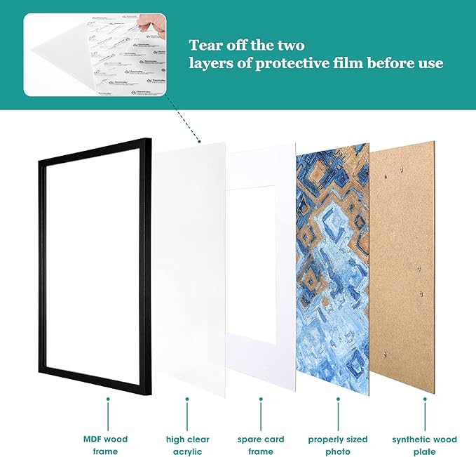 TWING 12 x 16 Picture Frames Set of 6, Display Pictures 8.5x11 - Image 7