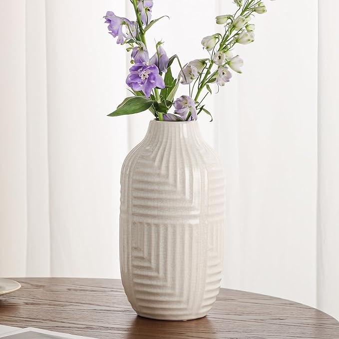 hjn White Ceramic Vase for Home Decor - Image 6