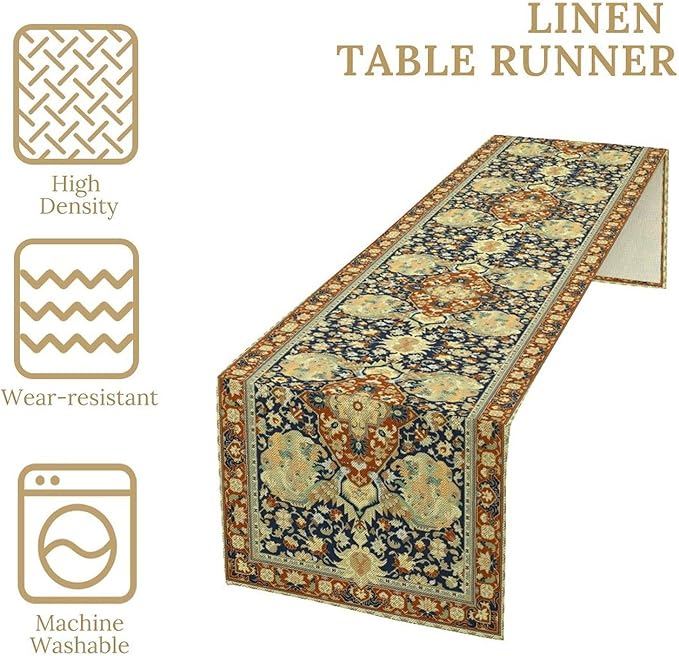Vintage Boho Floral Table Runner, Elegant Luxurious Rustic Country Farmhouse - Image 5