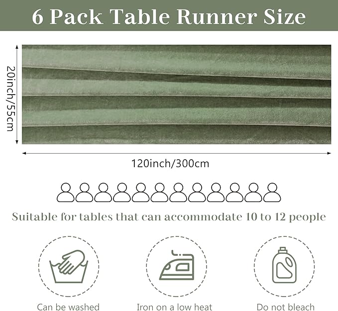 Velvet Table Runner 20 x 120 Inches 10ft Luxurious Thick Soft Velvet Christmas - Image 2