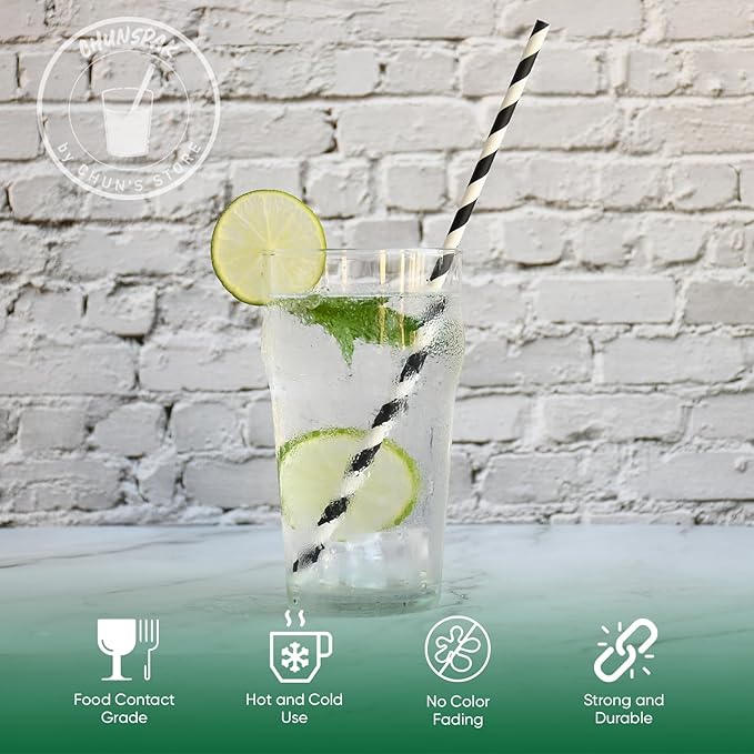 10.25" Long Disposable Paper Drinking Straws, 0.24" Diameter - Image 2