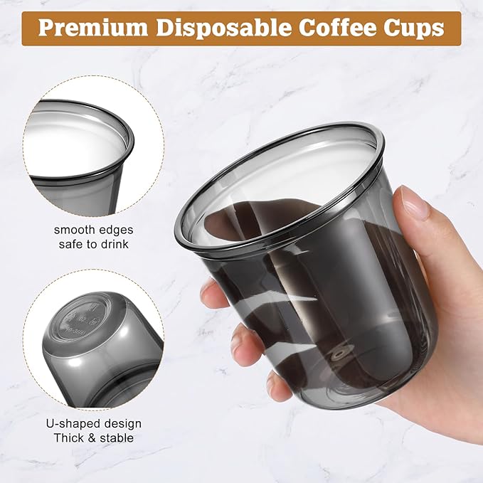 Disposable Stemless Glasses 12oz Crystal Plastic Wine Glasses Clear Classic Pet - Image 4