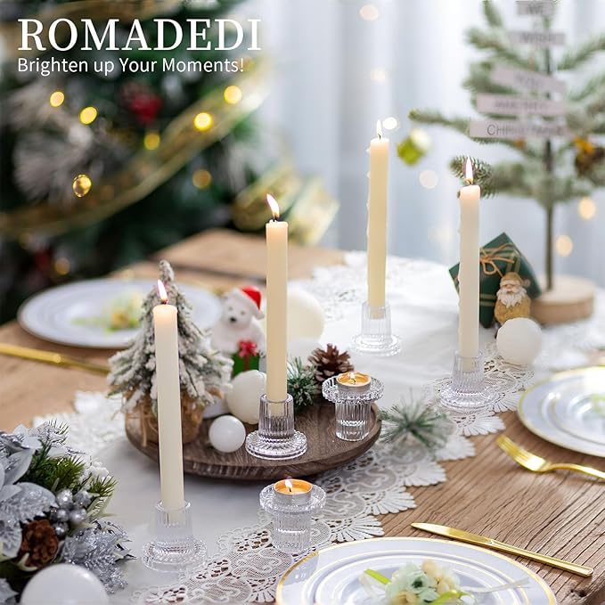 Romadedi Glass Candle Holder for Candlestick - Image 4