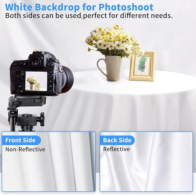 HEMMOTOP Photo Backdrop Curtains, 5x6.56 ft White Backdrop - Image 6