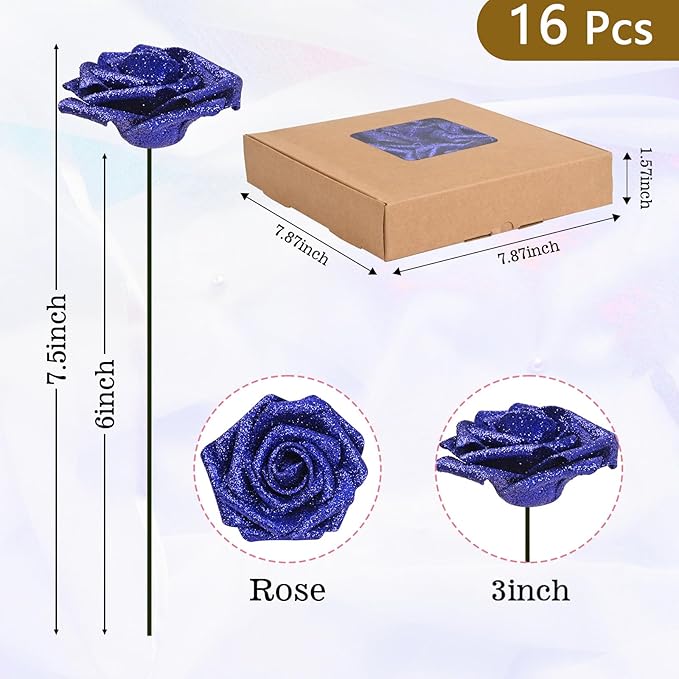 BLEUM CADE 16Pcs Artificial Flowers Fake Roses - Image 3