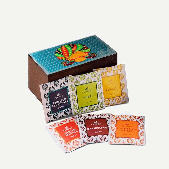 Octavius Urban Print Wooden Tea Sampler Box | Variety Pack Sampler | Perfect by OctaviusTea