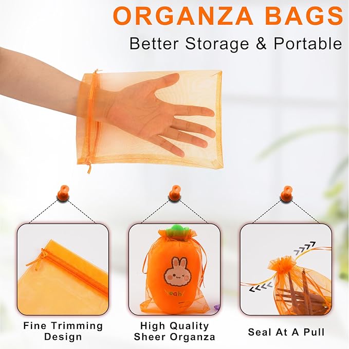 ANZNKU 50 Pack Premium Sheer Organza Bags 6x9 inches Mesh Bags Gift Drawstring - Image 3