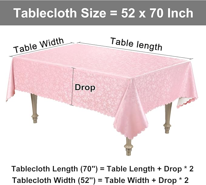Smiry Rectangle Table Cloth, Waterproof Heavy Duty Vinyl Tablecloths, Wipeable - Image 8