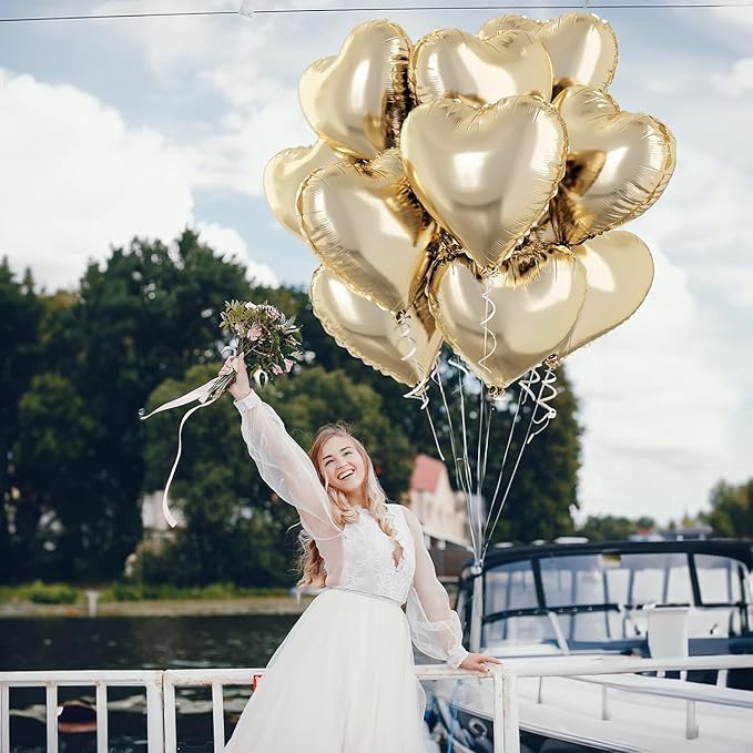 Pastel Gold Heart Balloons - Image 4