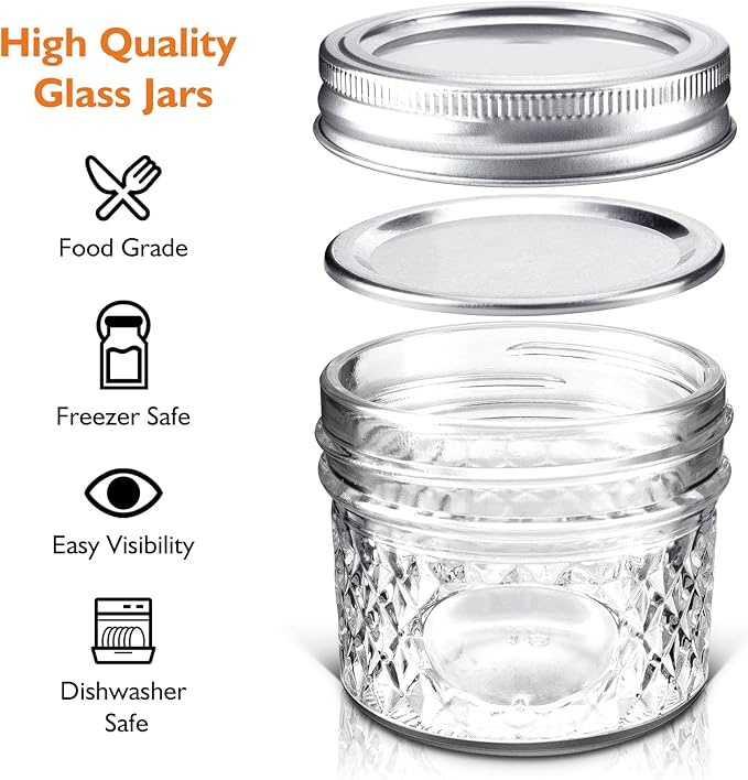 asika Mini Glass Jars, Canning Jars 4 oz - Image 2