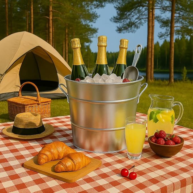 Insulated Ice Bucket with Lid Scoop Handle - Image 5