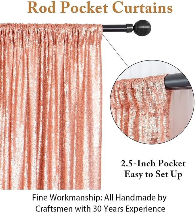 ShiDianYi Blush 8FTx10FT Sequin Backdrop, Sequined Party Backdrop - Image 4