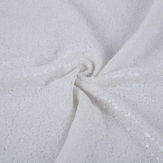 White Sequin Backdrop 2FTx8FT 4 Panels Curtains Party Curtains Sparkle Glitter - Image 4