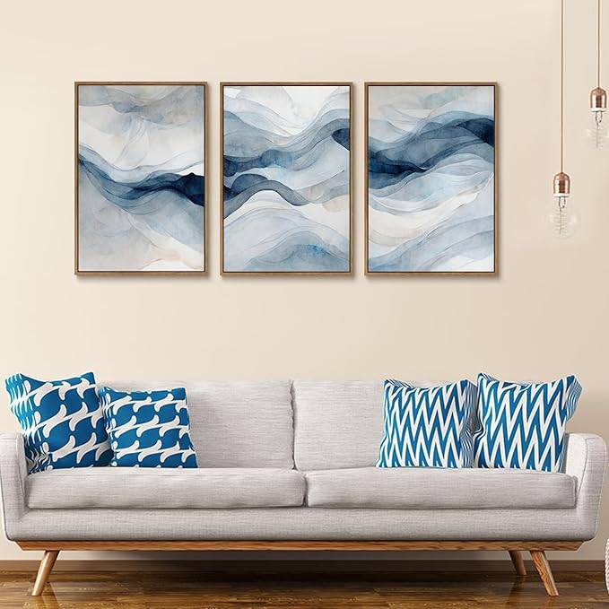 myusuar 3 Piece Large Abstract Framed Wall Art - Image 2