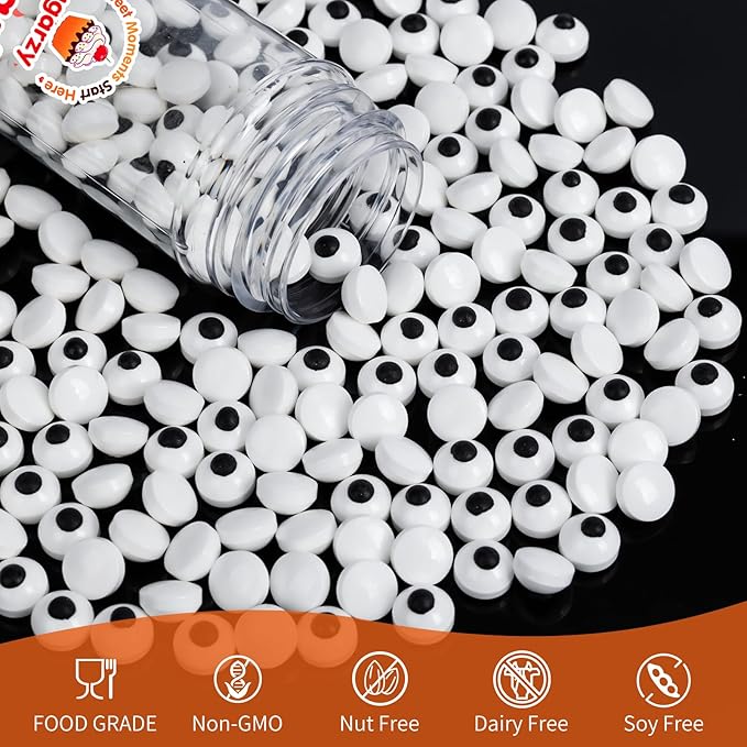 Edible Eyes Sprinkles for Cake Decorating, Small Candy Eyeballs Eyes, 1 cm - Image 3