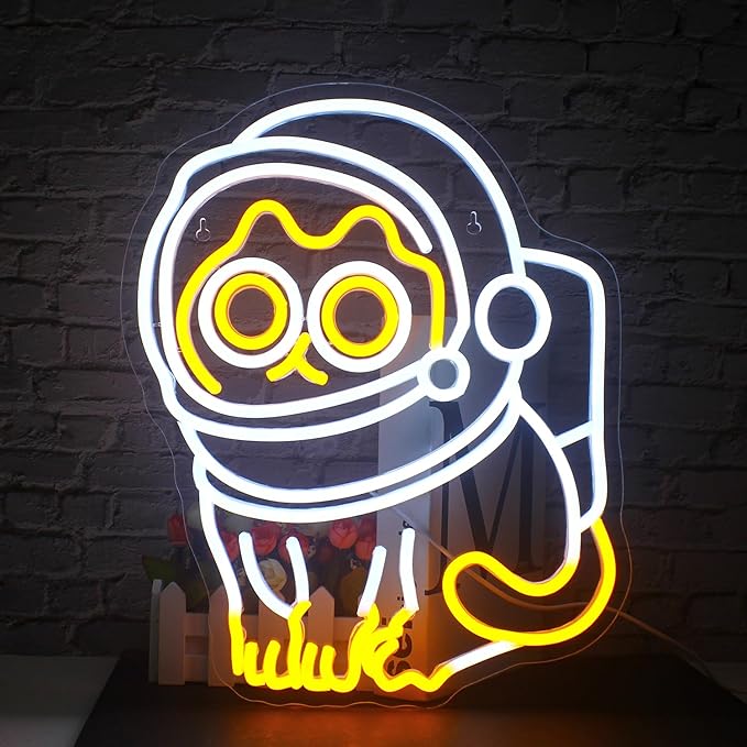 Astronaut Cat Neon Sign Led Neon Lights by FAXFSIGN
