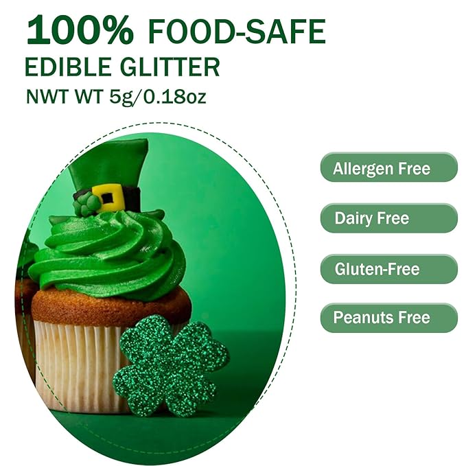Green Edible Glitter Glimmer Powder - Image 5