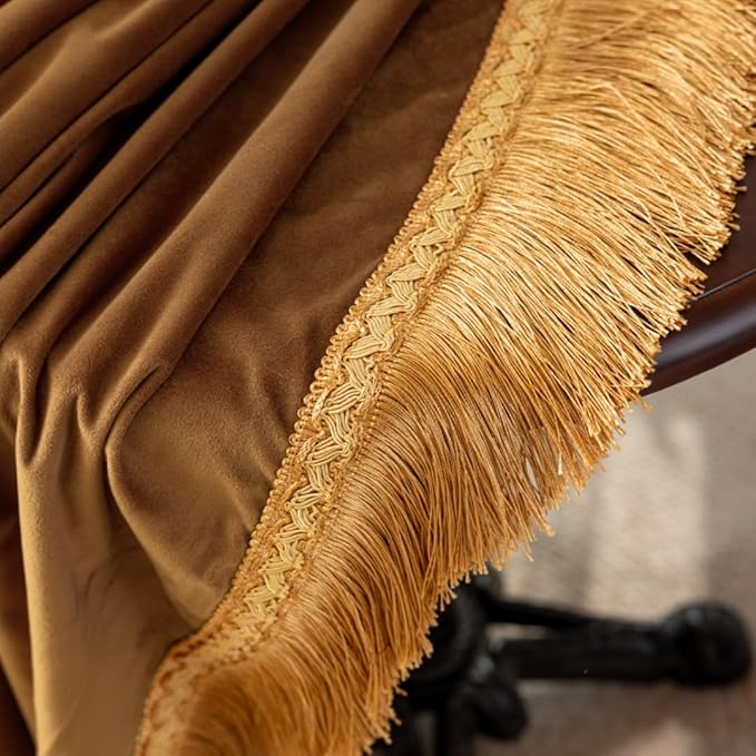 F-CHU Luxury Camel Tablecloth Thickset Velvet Tablecloth - Image 4