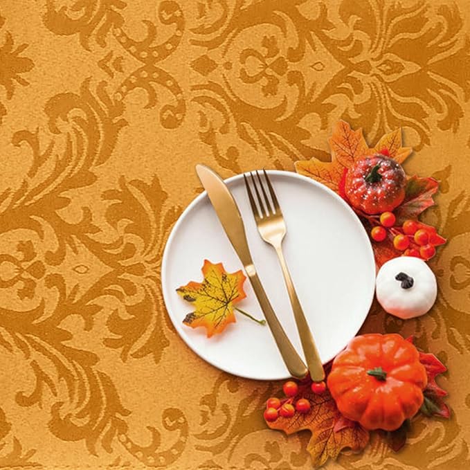 SASTYBALE Amber Rectangle Jacquard Tablecloth, Spill Wrinkle Proof Damask Table - Image 7