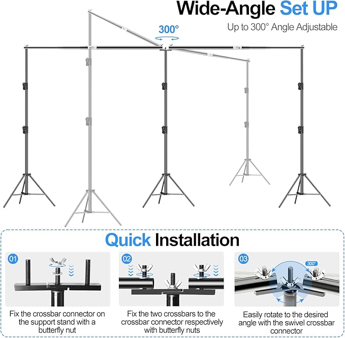 FUDESY 10x20ft Backdrop Stand Heavy Duty Adjustable Photography Background - Image 4