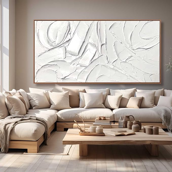 XIANSHOU Abstract Canvas Wall Art Simple Wall Pictures Textured Wall Decor - Image 2