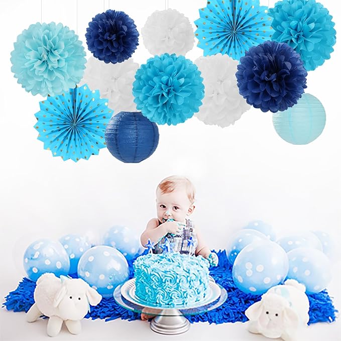 Light-Royal Navy-Blue White Party-Decorations - Image 6