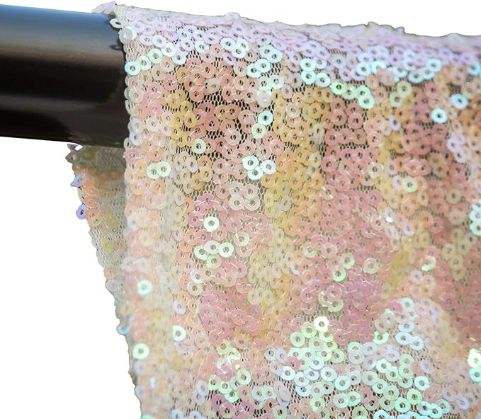 Iridescent White Sequin Photography Backdrop Curtains 8FTx8FT 1 Panel Sparkly - Image 4