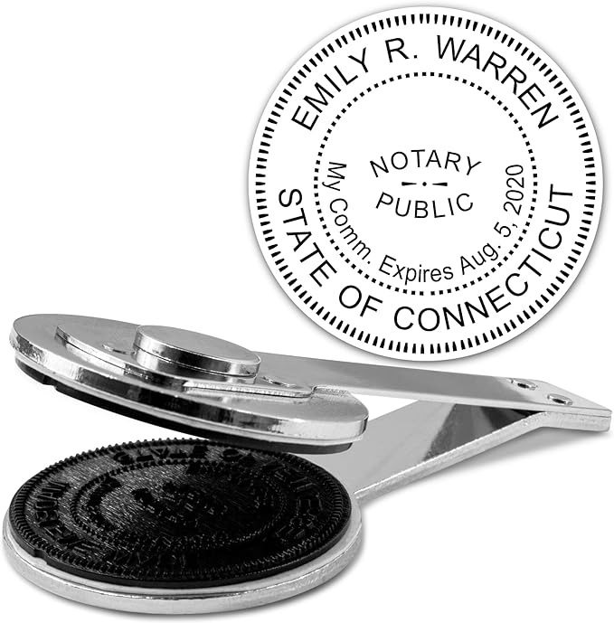 MaxMark Insert Only for Notary Seal Round Desk Embosser for Connecticut State by Maxmark