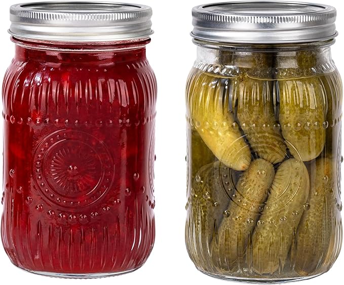 MirthMood 32 oz mason jars, Glass jars by LUODA
