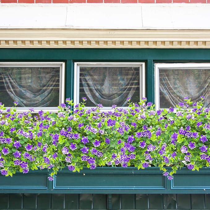10 Bundles Artificial Fake Flowers, Faux Outdoor Plastic Plants UV Resistant - Image 5