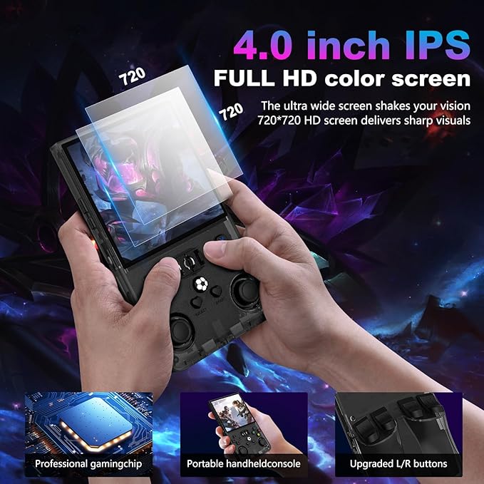 R36MAX Retro Handheld Game Console, 4.0 Inch 720x720 IPS Screen, Built-in 22 - Image 2