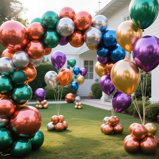 KAWKALSH Metallic Colorful Balloon 12 Inch - Image 7