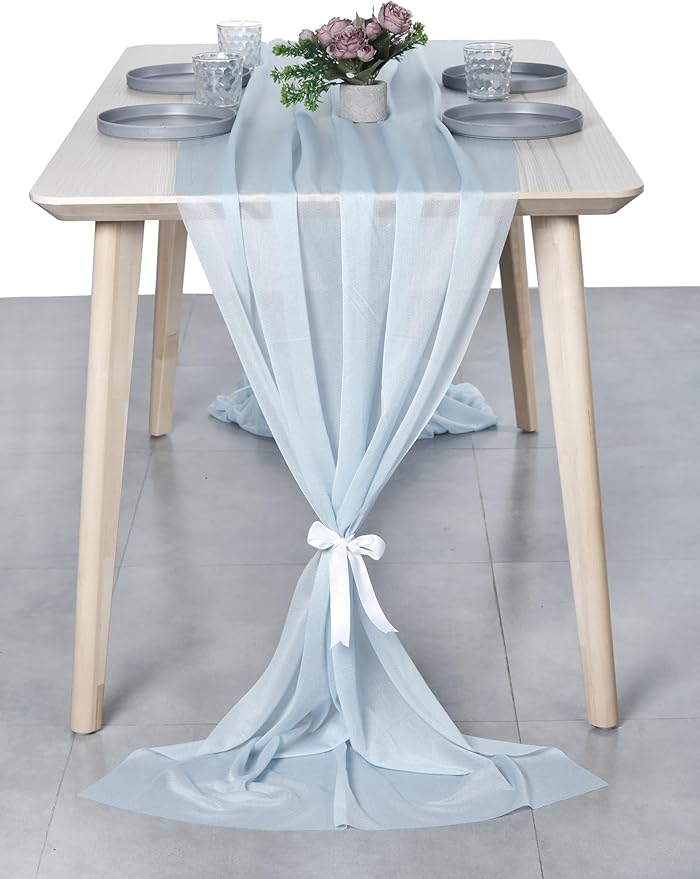 MDS 25 Pack 10ft Chiffon Table Runner 29 x 120 Inches Sheer Wedding Runner - Image 7