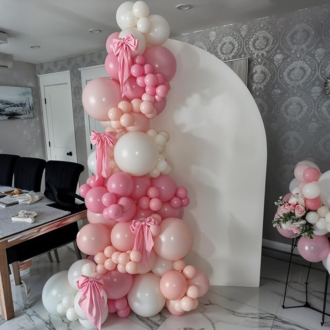 Light Pink Balloons, 12 Inch Pastel Macaron Pink and White Sand Nude Beige - Image 4