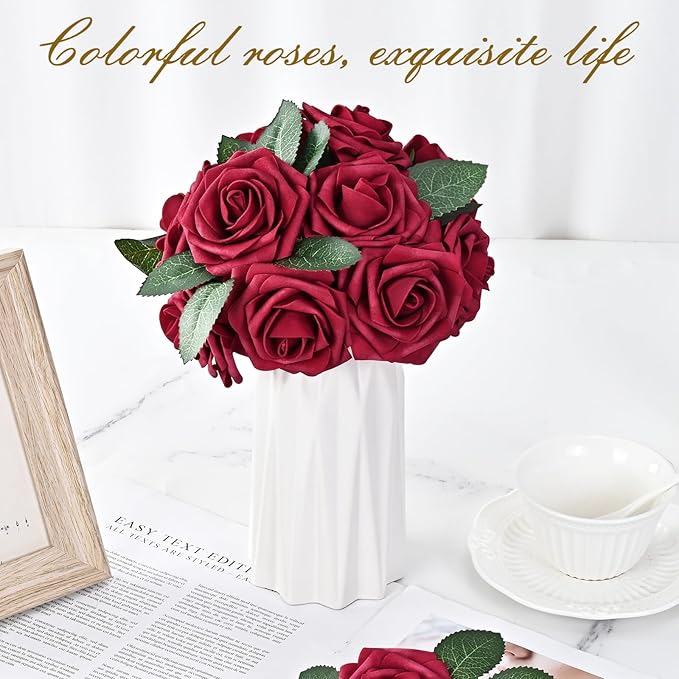 BLEUM CADE 36Pcs Artificial Flowers Fake Roses - Image 5