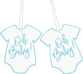 100Pcs Gift Tags with String Oh Baby Sign Blue Baby Clothes Large Gift Tags by ASYEHJNR
