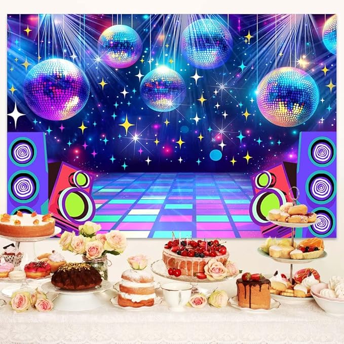 Dance Party Backdrop Retro 80s 90s Theme Stage Dance Ball Music Birthday Party - Image 5