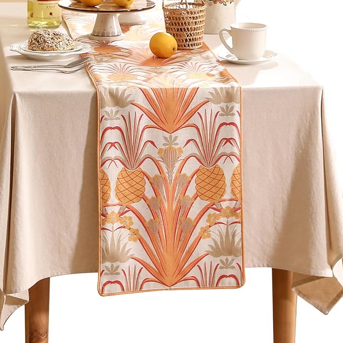 patdrea Designer Tropical Linen Table Runner 102 Inch Long, Decoration by Welcometopatdrea