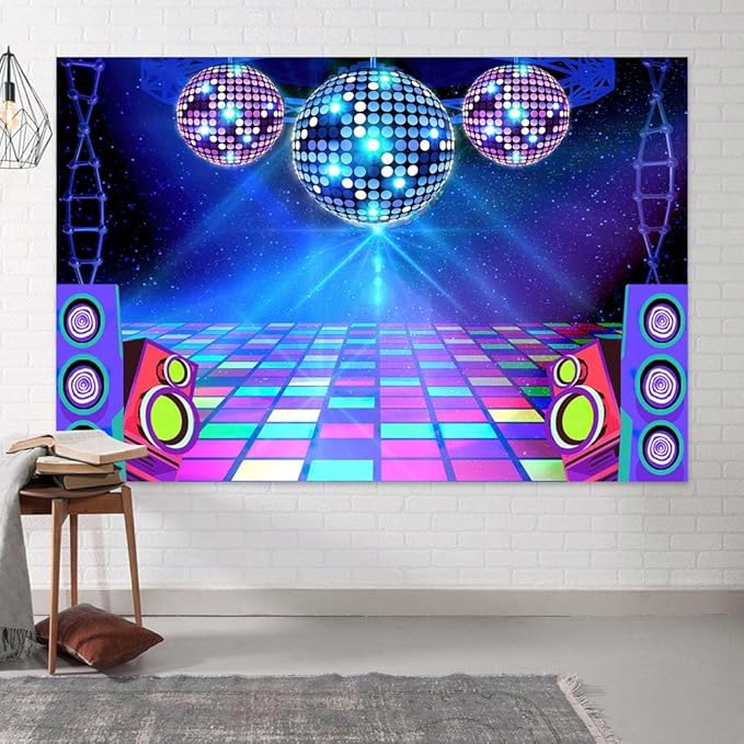 Disco Backdrop 7X5ft Retro Glow Party 70s 80s 90s Theme Stage Dance Background - Image 4