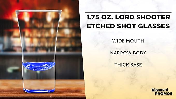 DISCOUNT PROMOS 2 oz. Lord Shooter Etched Shot Glasses, 10 pack, 21st Birthday - Image 3