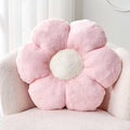 Pink Flower Pillow, 17.7" Flower Shaped Plush Decorative Throw Pillow by Kcvvcr