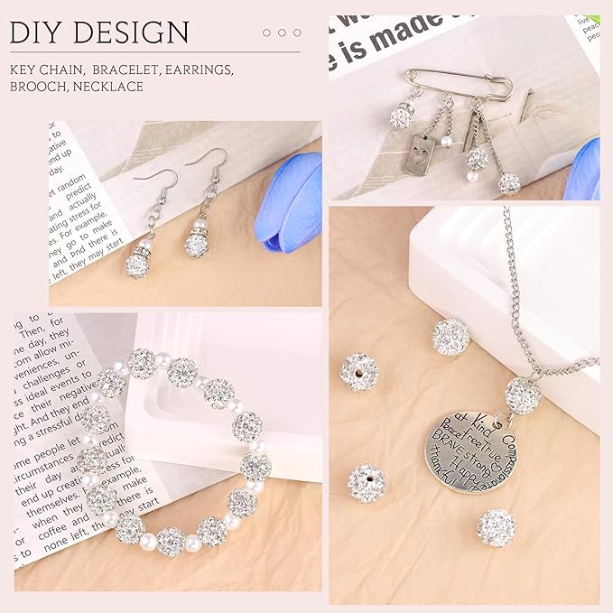 100 pcs 10mm Rhinestone Beads for Jewelry Making Crafting - Image 5