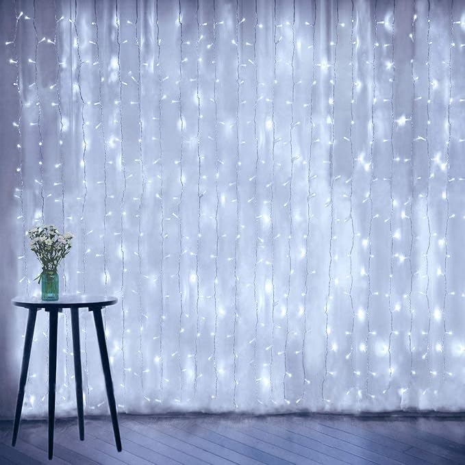 Curtain String Lights, Window Fairy LED Icicle Xmas Lights by AMADECOHOME