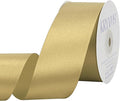 Light Gold Satin Ribbon 1-1/2 inch X Continuous 25 Yards, Single Face Polyester by Kryvusribbon
