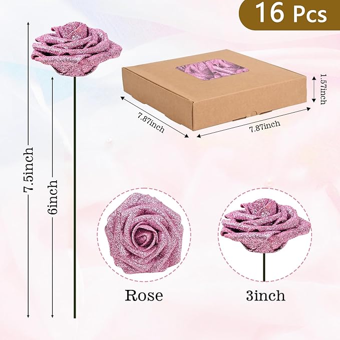 BLEUM CADE 16Pcs Artificial Flowers Fake Roses - Image 3